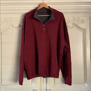 Burgundy and Gray Reversible Zip Sweater Size XXL
